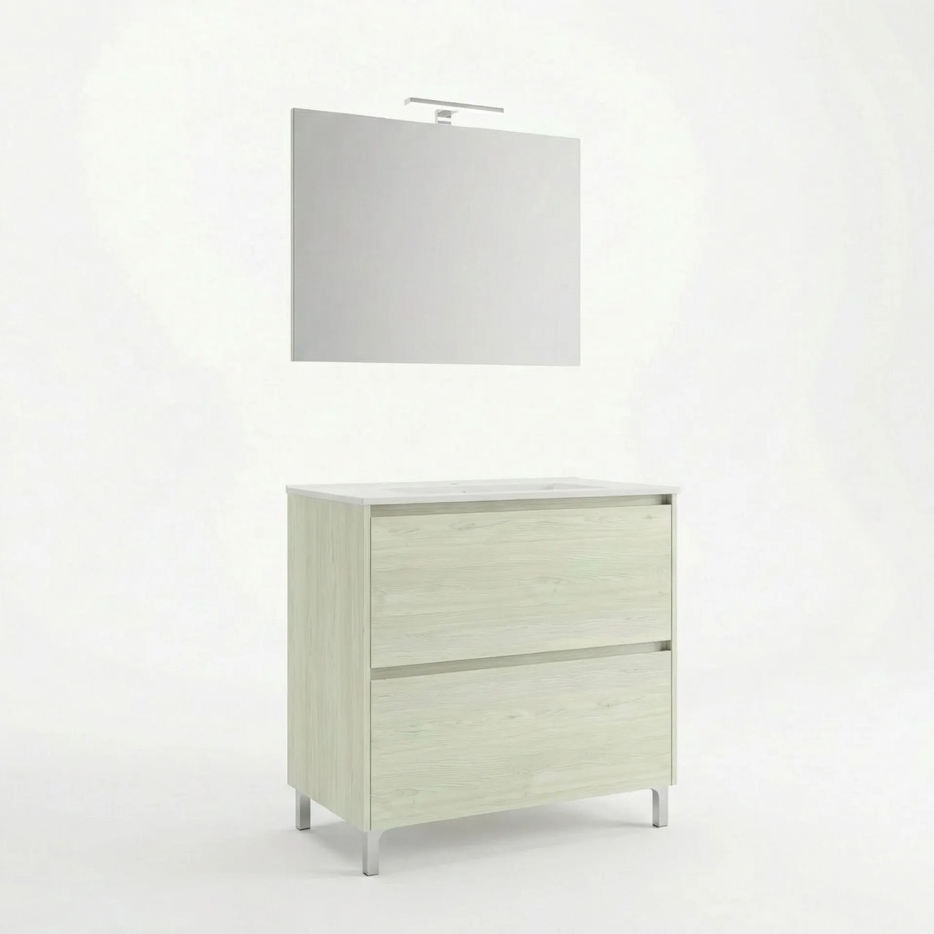 Mobile Bagno Lisbona 80 cm Rovere Bianco