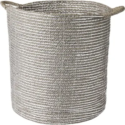 Larger Silver Metallic Rope Basket