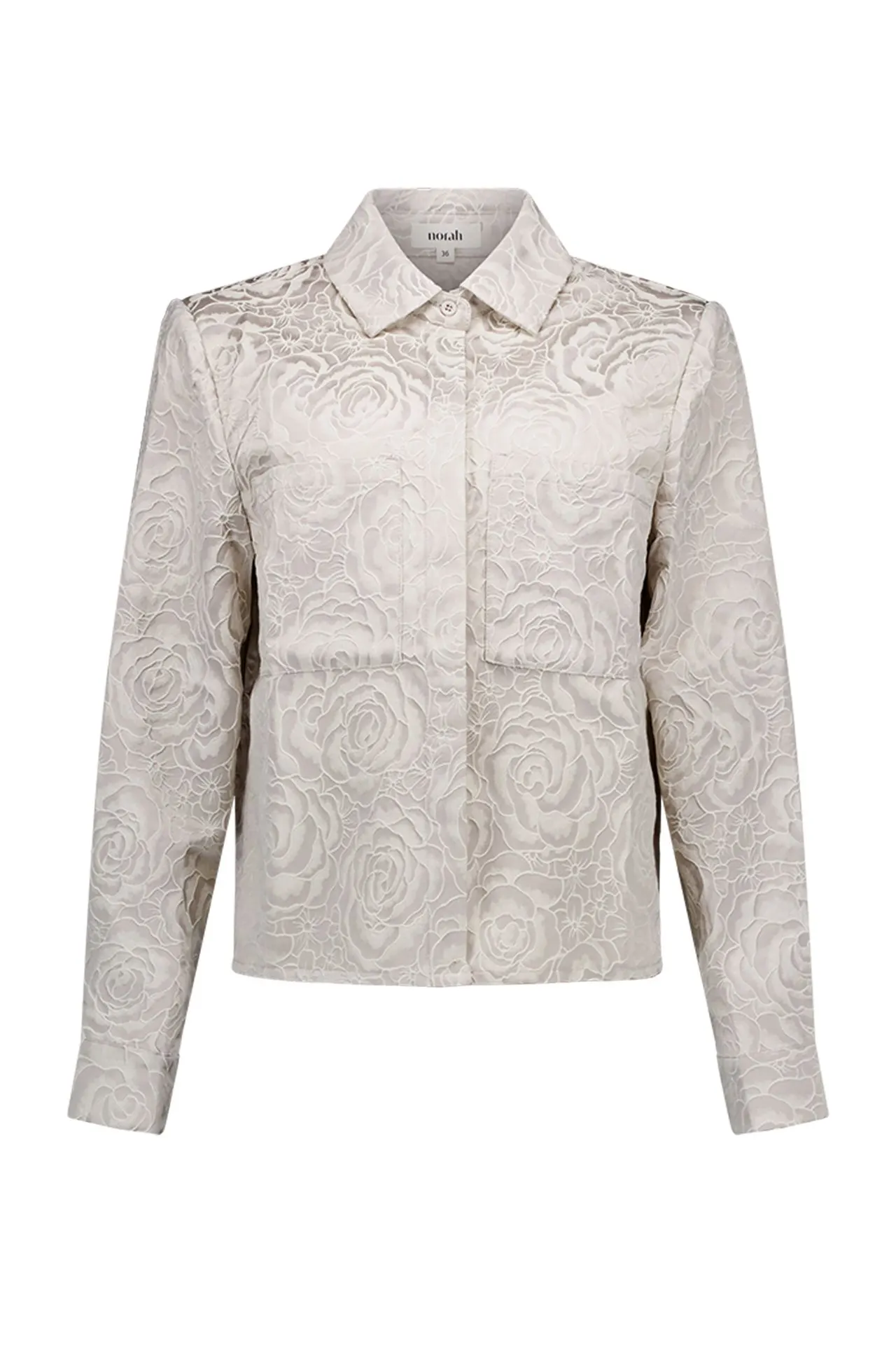 Zilverkleurige blouse met bloemenstructuur