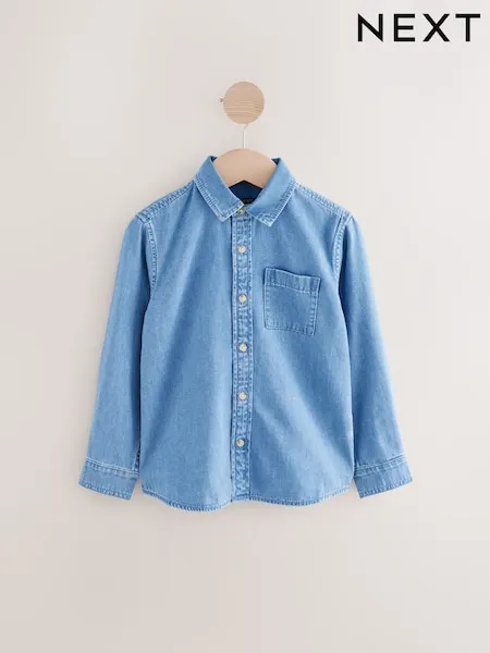 Blue Long Sleeve Denim Shirt (3-16yrs)