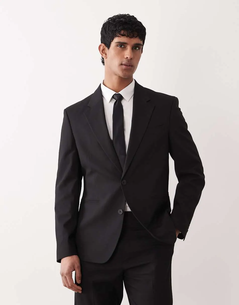 ASOS DESIGN slim suit blazer in black