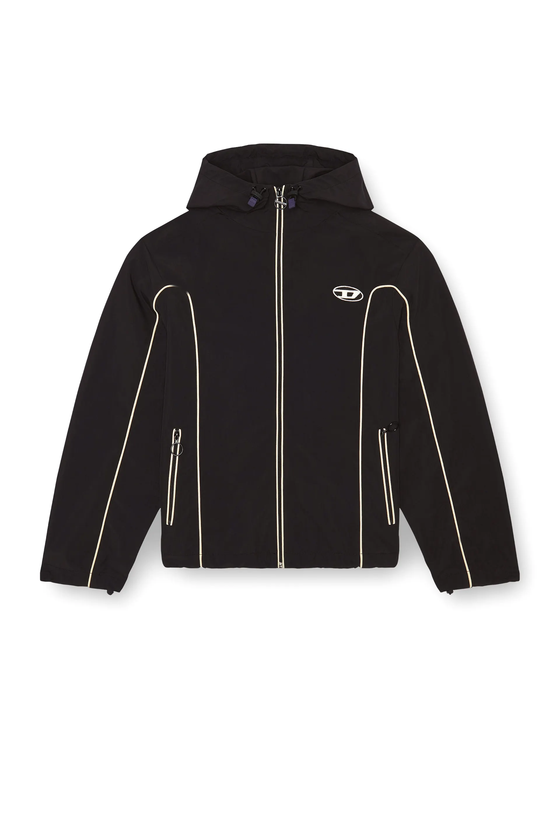 Windbreaker with contrast piping