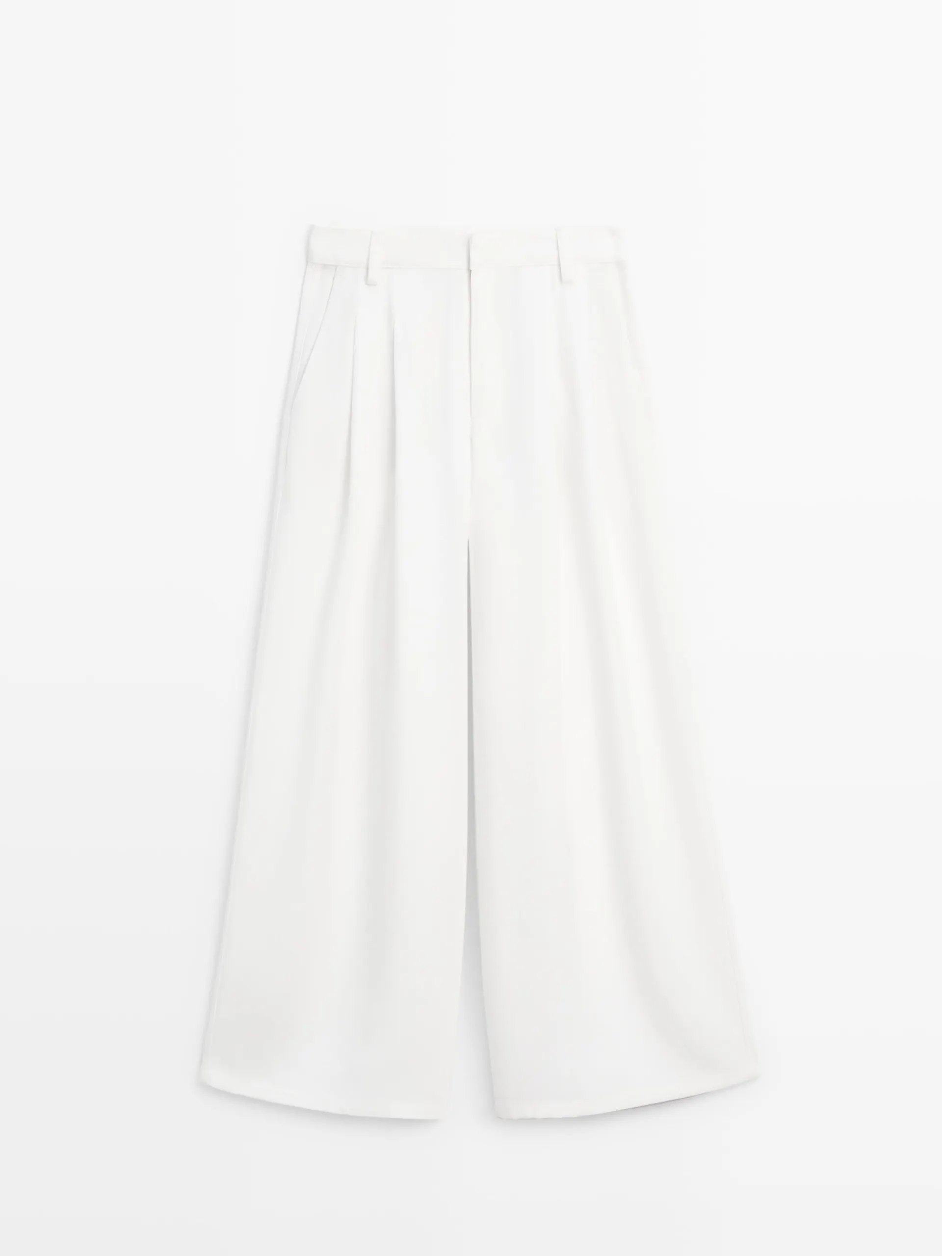 Geplooide broek met wijde pijpen