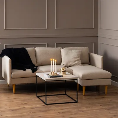 Hoekbank Jelle 2-zits - met verstelbare chaise longue Beige