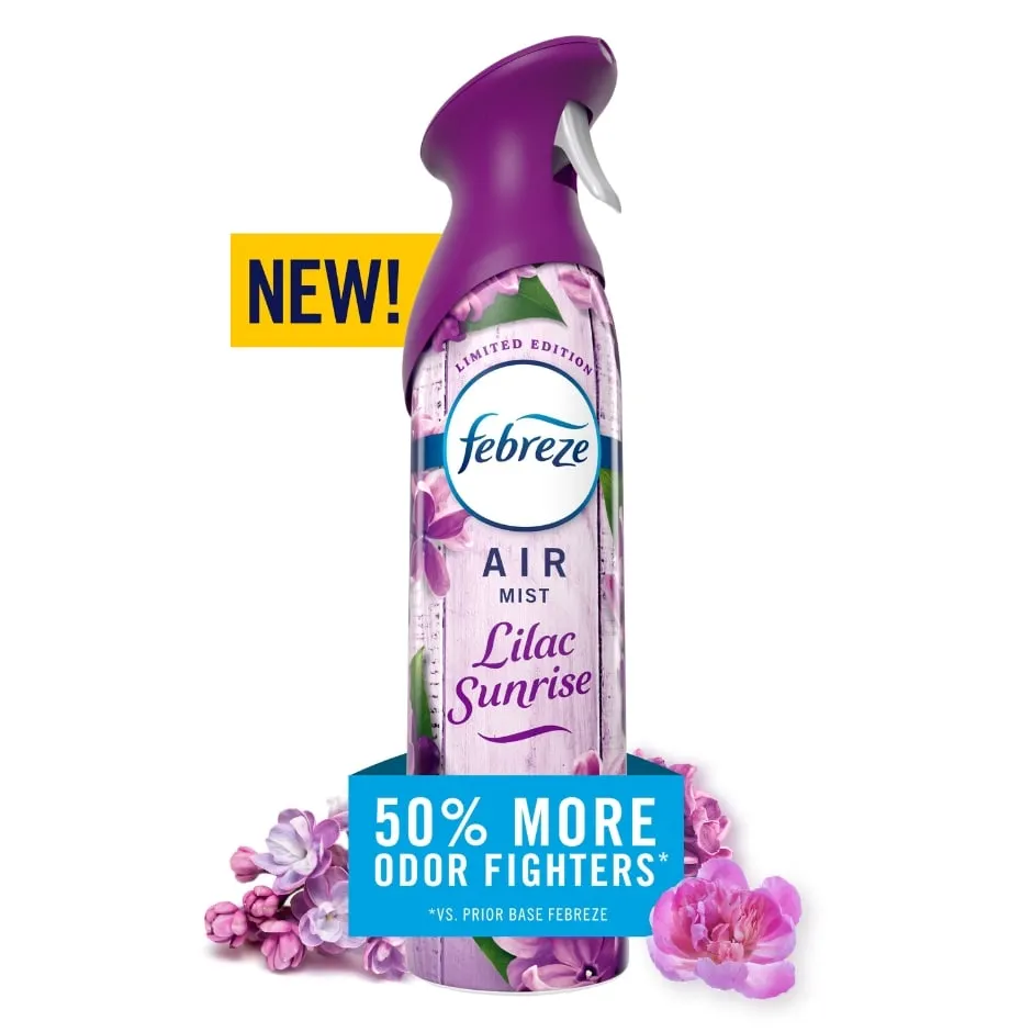 Febreze Air Mist, Air Freshener Spray, Odor Fighting Room Spray, Lilac Sunrise Scent, 8.1oz