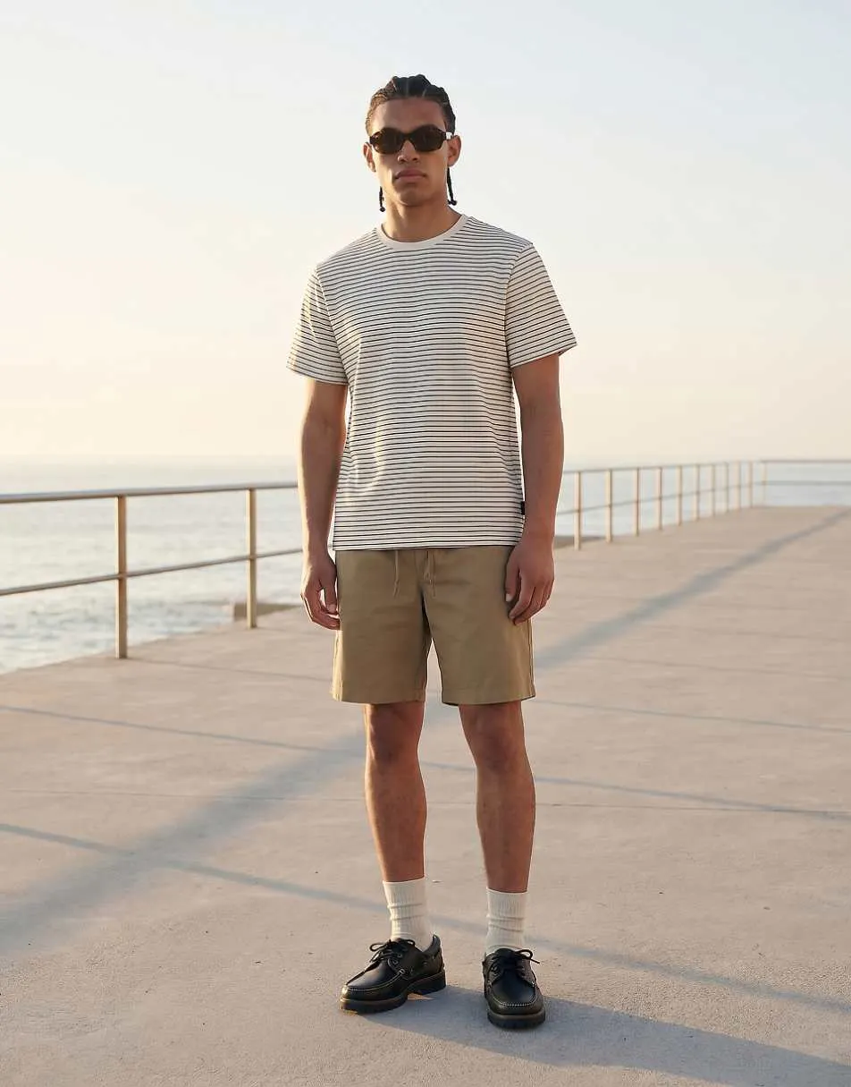 Jack & Jones drawstring chino shorts in beige