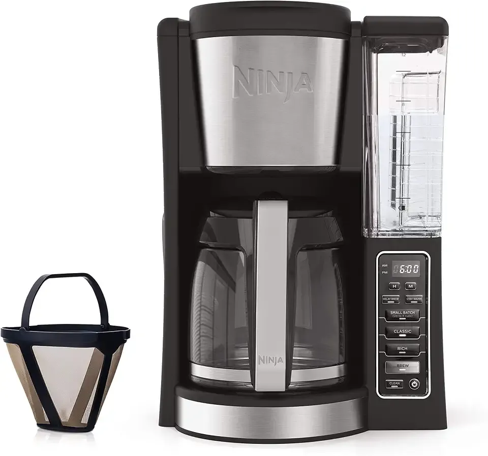 12-Cup Programmable Coffee Maker with Classic and Rich Brews, 60 oz. Water Reservoir, and Thermal Flavor Extraction (CE201), Black/Stainless Steel