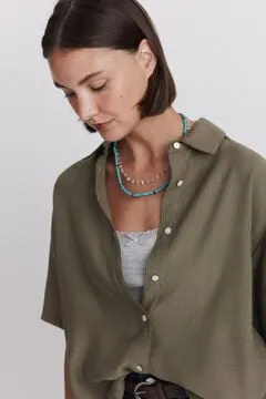 Camisa fluida manga corta