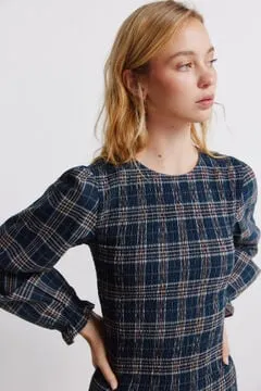 Vestido corto smock cuadros