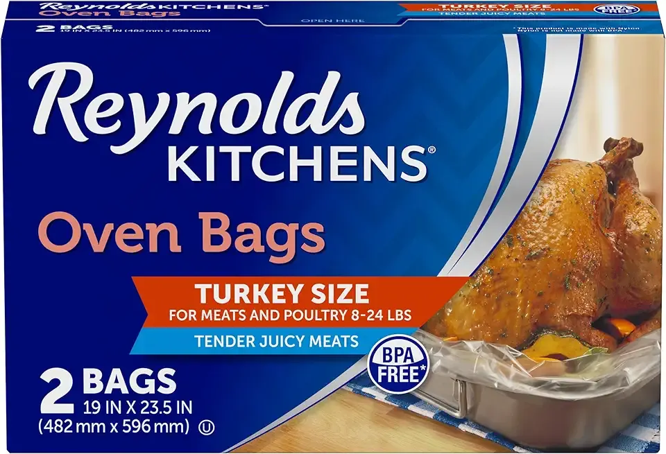 Reynolds Kitchens Turkey Size Oven Bags, Holds Up to 24 Pounds, 2 Count