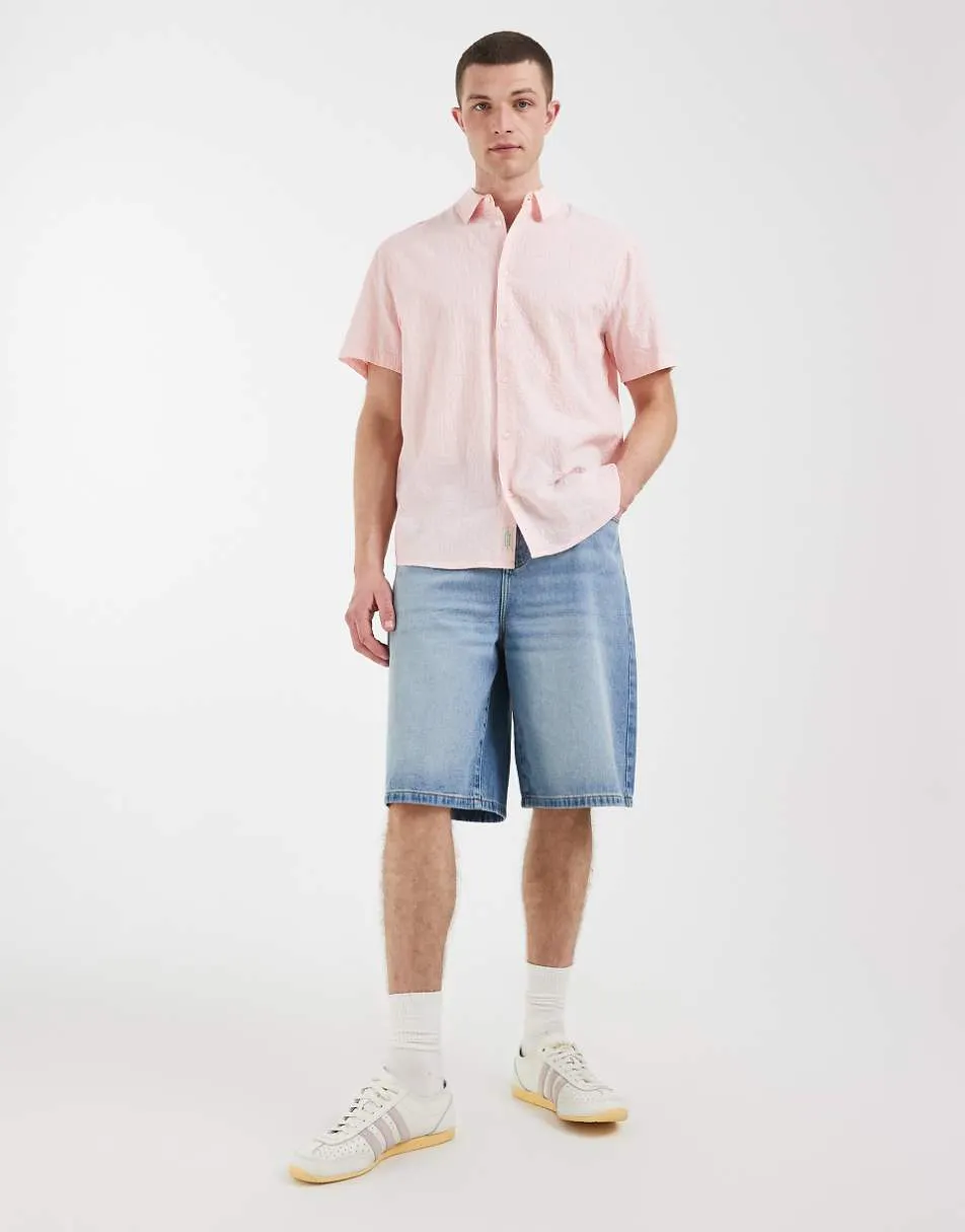 BLEND cotton rich shirt in peach
