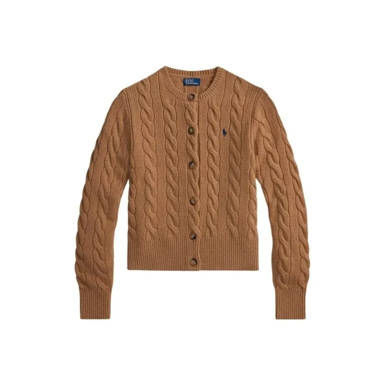 Cable-Knit Wool-Cashmere Cardigan - Brun