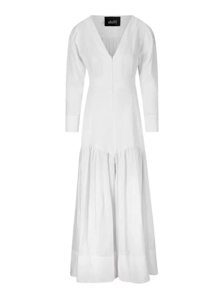 Dora Linen Dress - Hvit