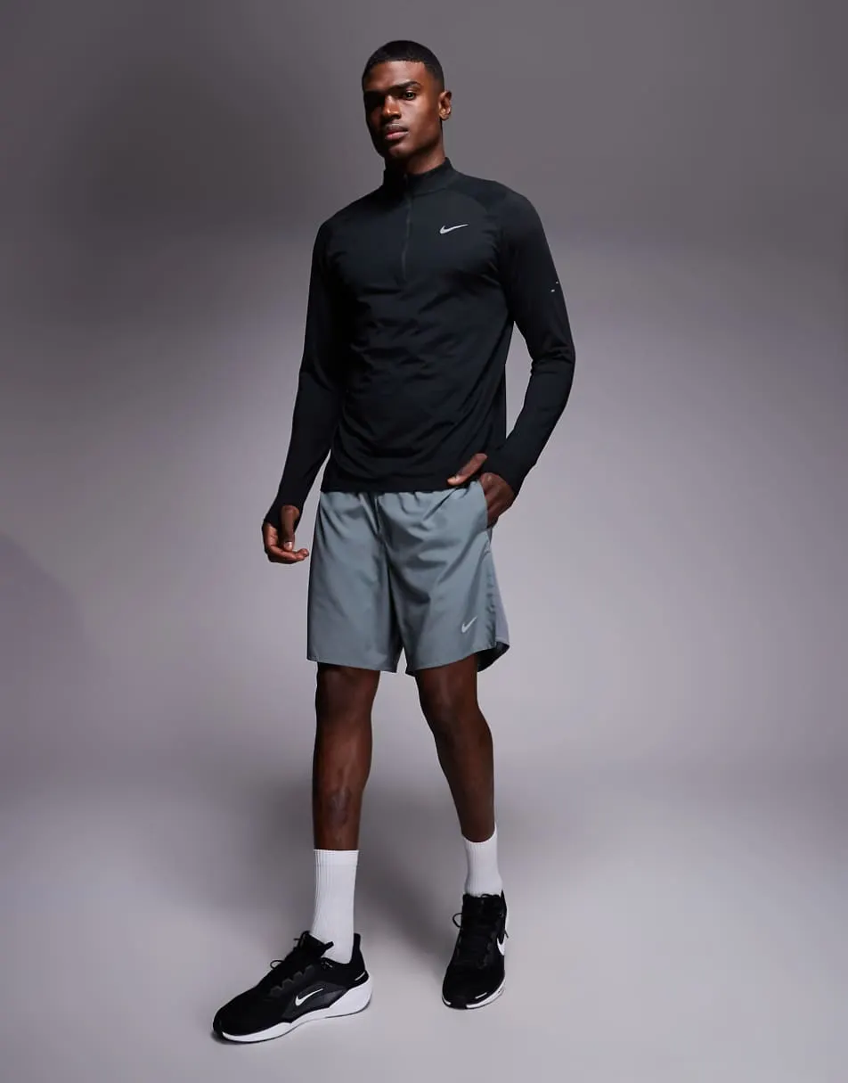 Nike Running Stride Dri-FIT half zip longsleeve top in black