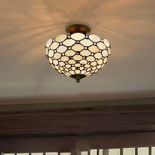 Patriot Lighting® Tiffy Bronze 2-Light Semi-Flush Mount Ceiling Light