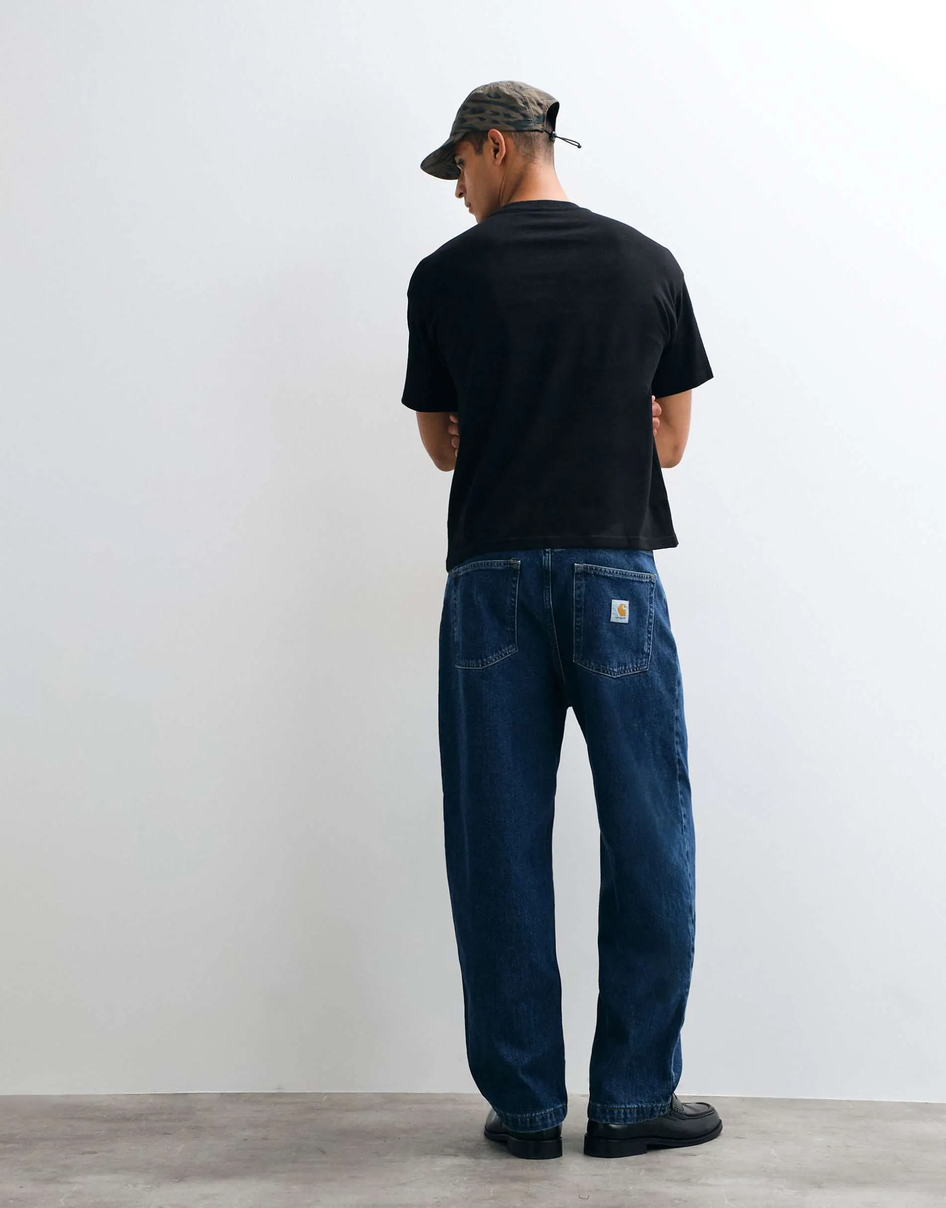 Carhartt WIP Brandon baggy loose straight fit jeans in blue stone wash
