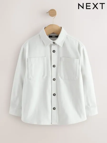 Petrol Blue Brushed Overshirt (3-16yrs)