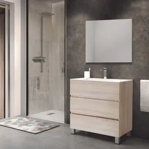 Mueble de baño con lavabo y espejo Comoro 70x45 cm