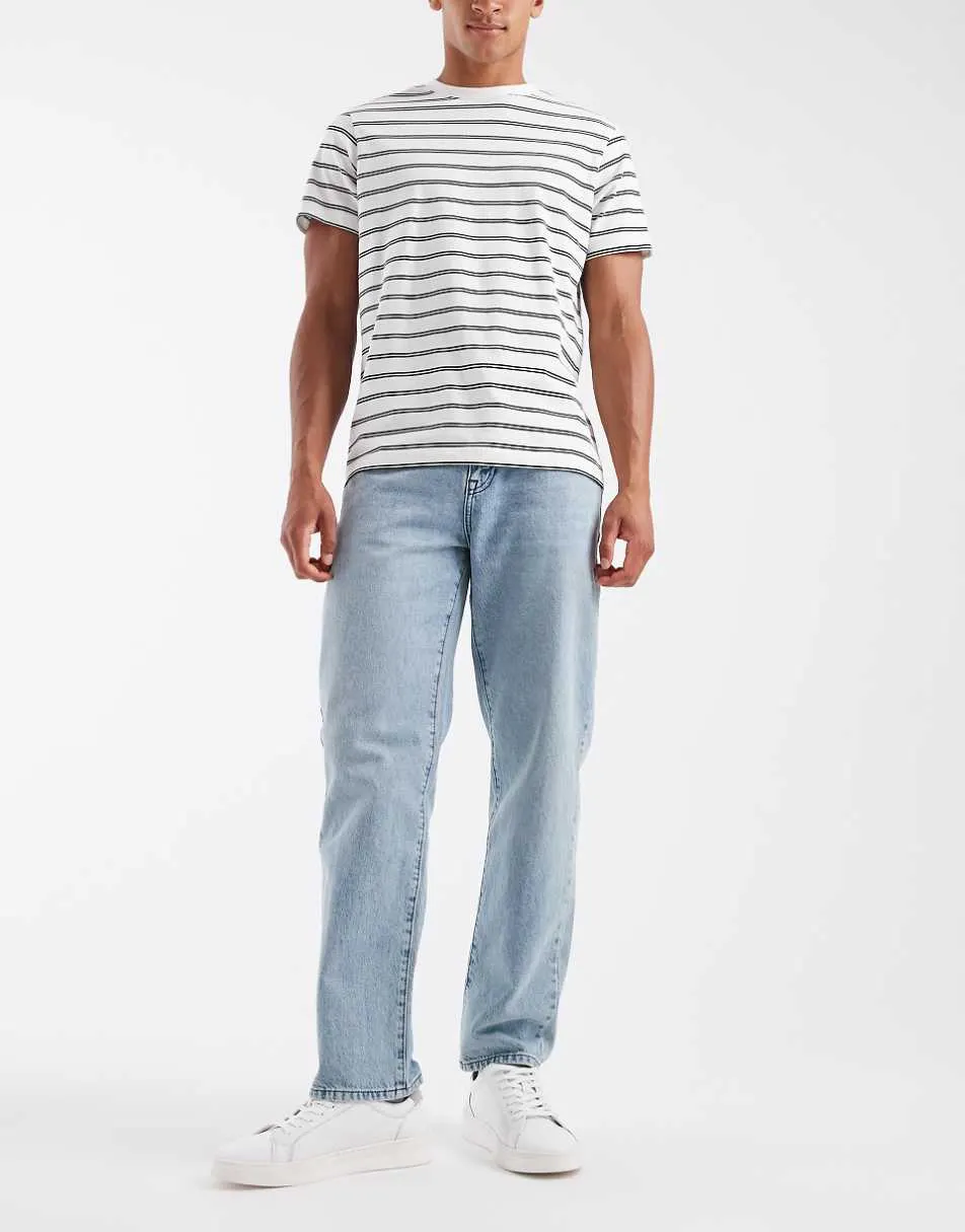 ASOS DESIGN straight jeans in light wash blue