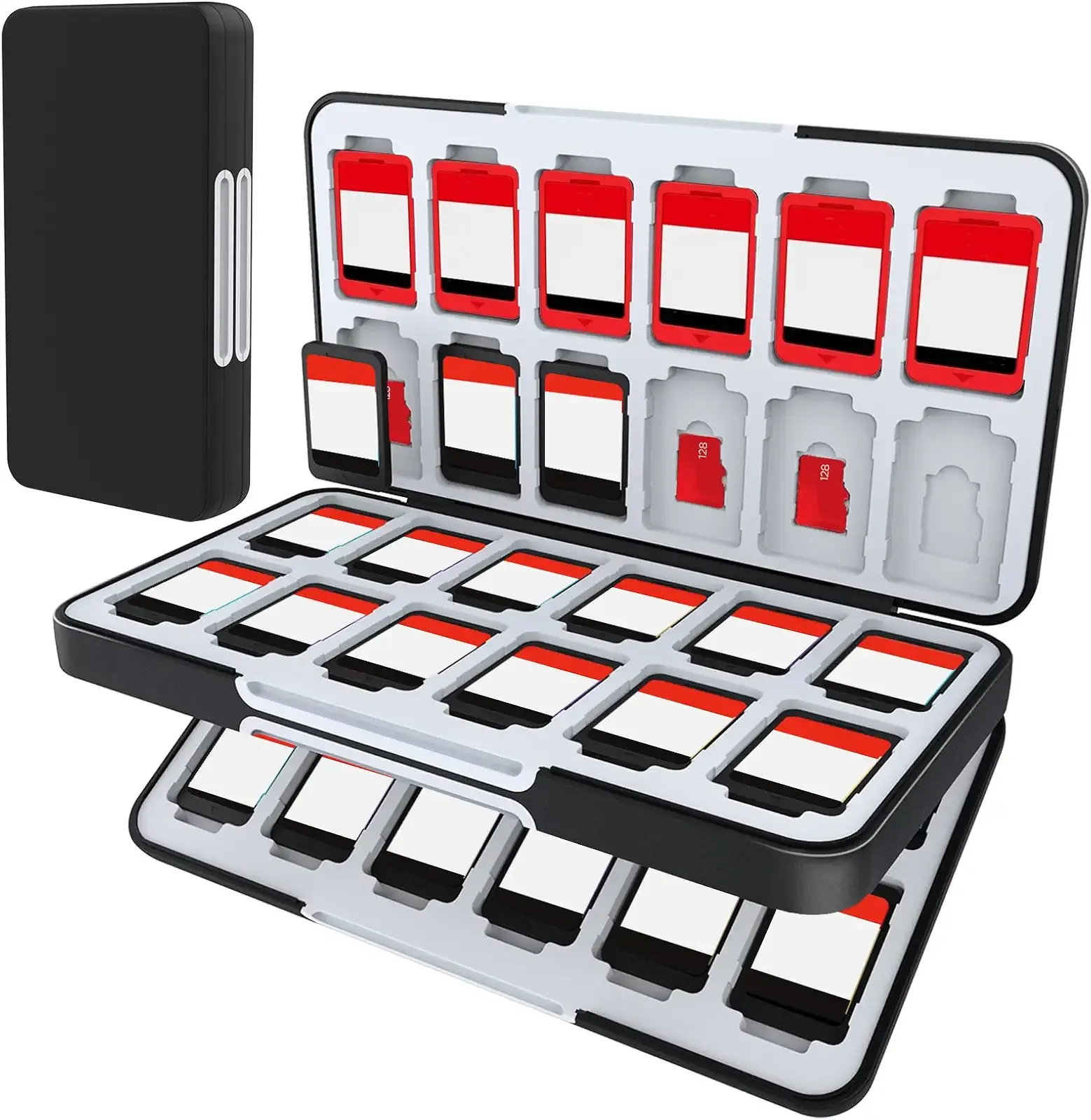 HEIYING Game Card Case Compatible with Nintendo Switch 2 / Micro SD Cards | Portable Game Card Holder, Hard ABS Shell with Soft Silicone Lining, 72 Dedicated Card Slots,Magnetic Closure for Easy Access
