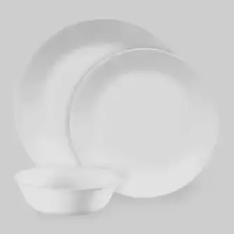 Corelle Vitrelle Winter Frost White Dinner Set 12 Piece