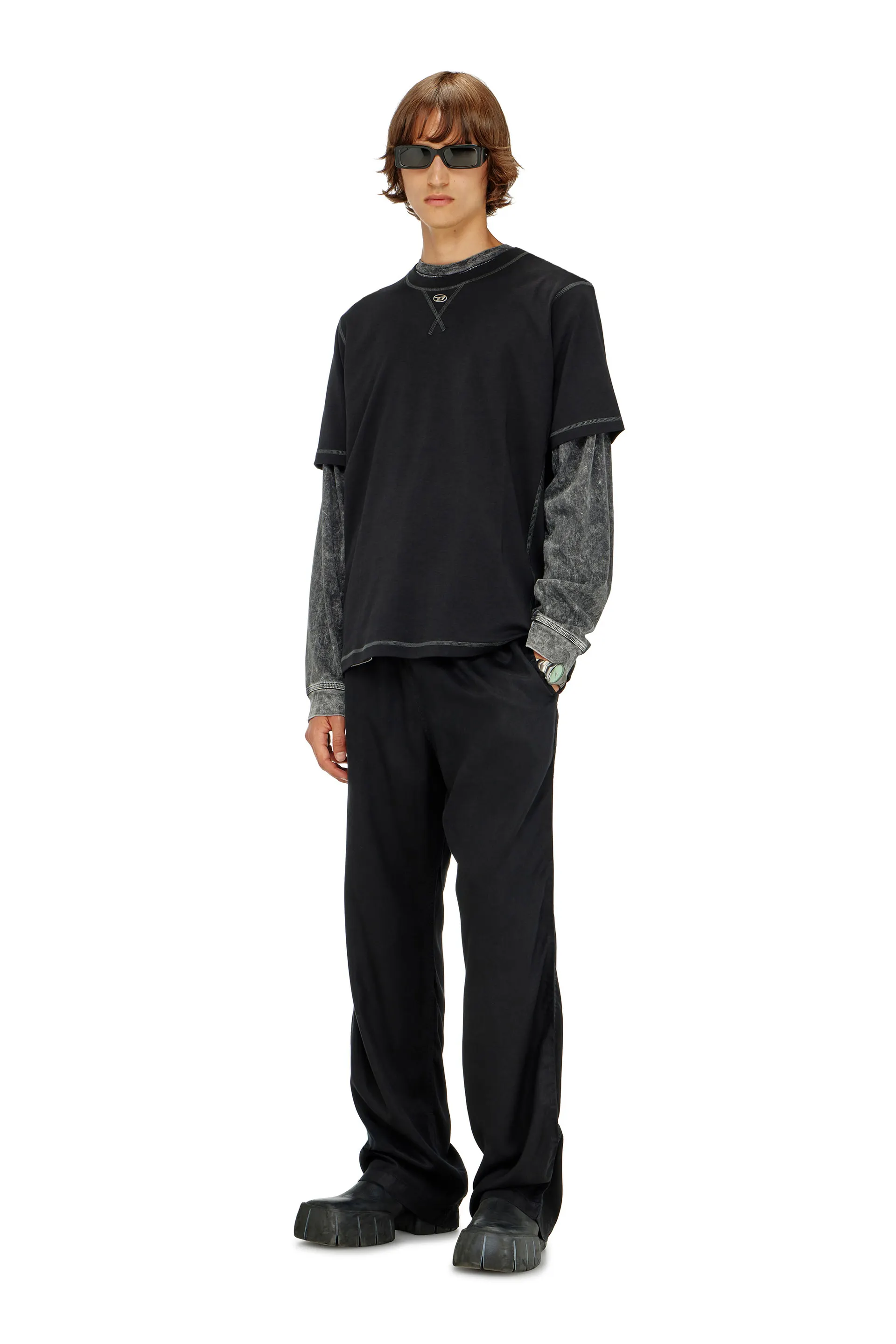 Regular T-shirt with crew neck and Oval D