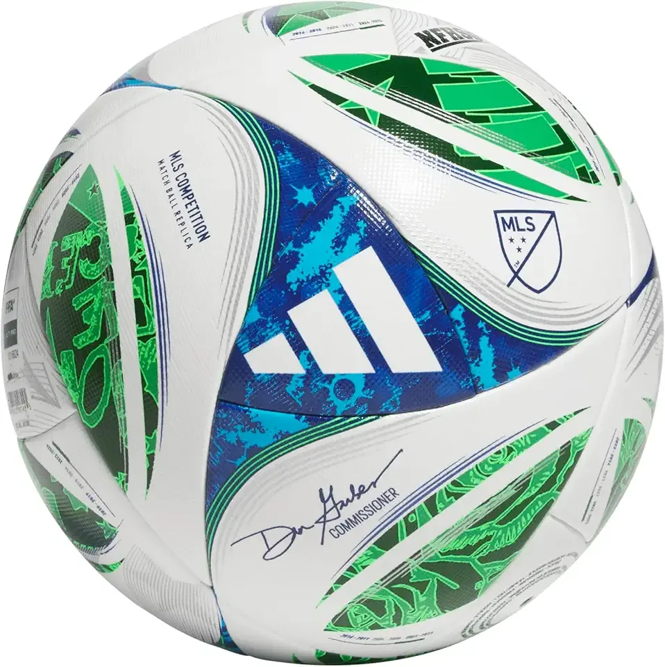 Unisex-Adult MLS Competition Soccer Ball (White/Green/SOLBLU/GLOBLU, 5)