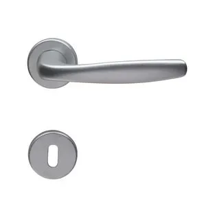 Maniglia su rosetta con bocchetta tonda GHIDINI Delta in alluminio cromo satinato