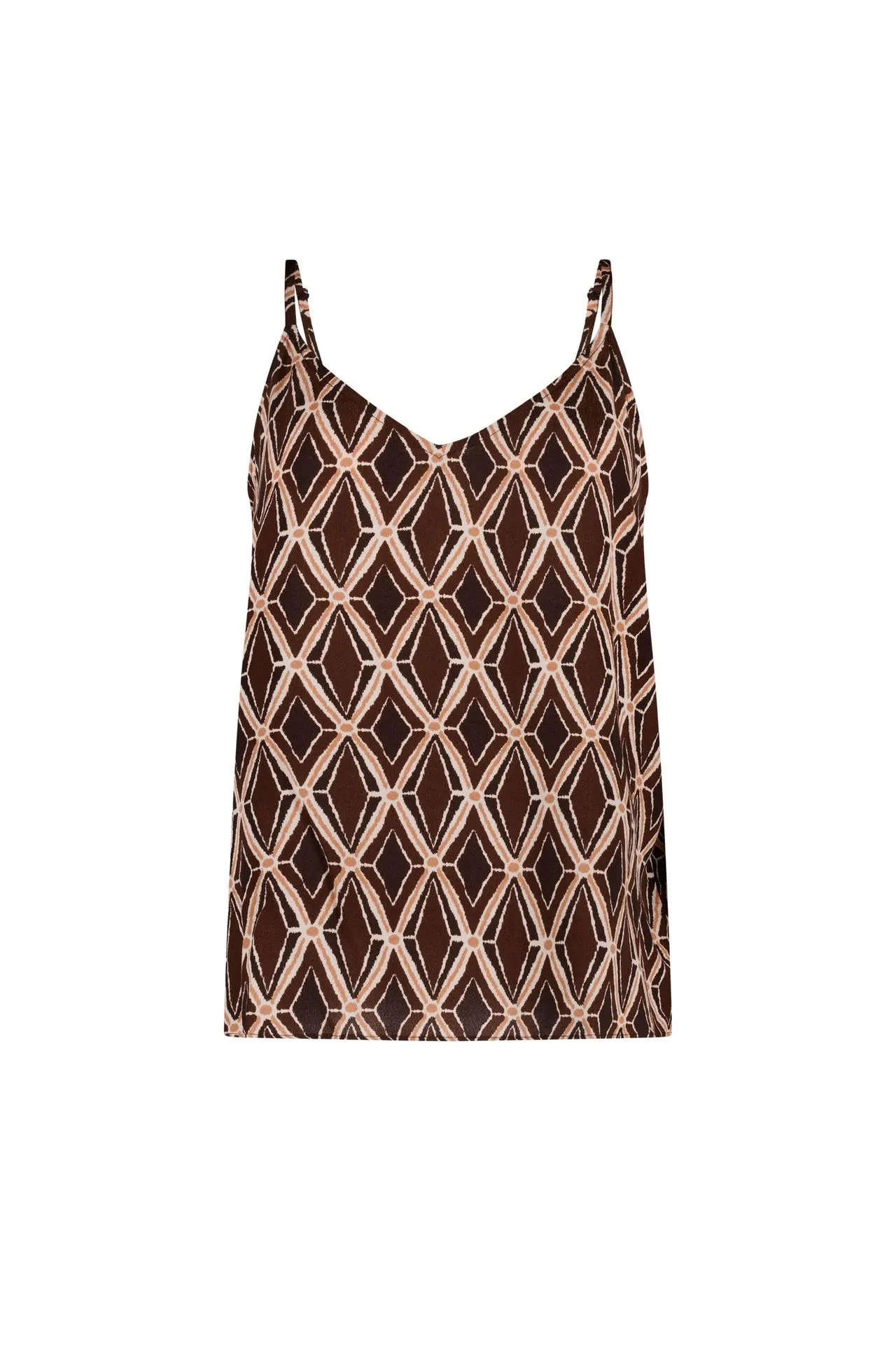 Bruine top met grafische print