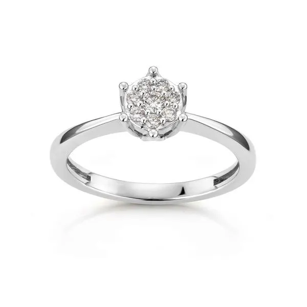 VICTORIA Diamantring 375 Hvitt Gull 0,14 ct