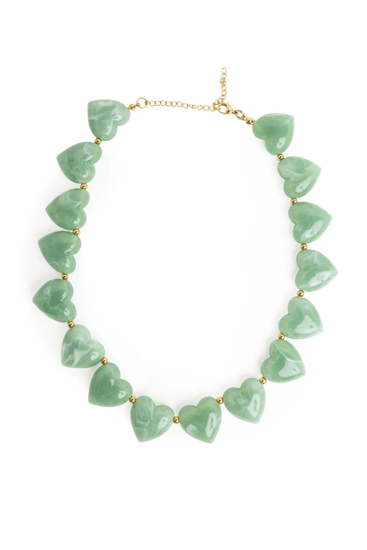Hartjes kralenketting groen