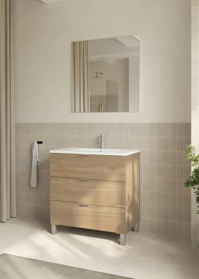 Mueble de baño con lavabo Lain nogal 80x44.5 cm
