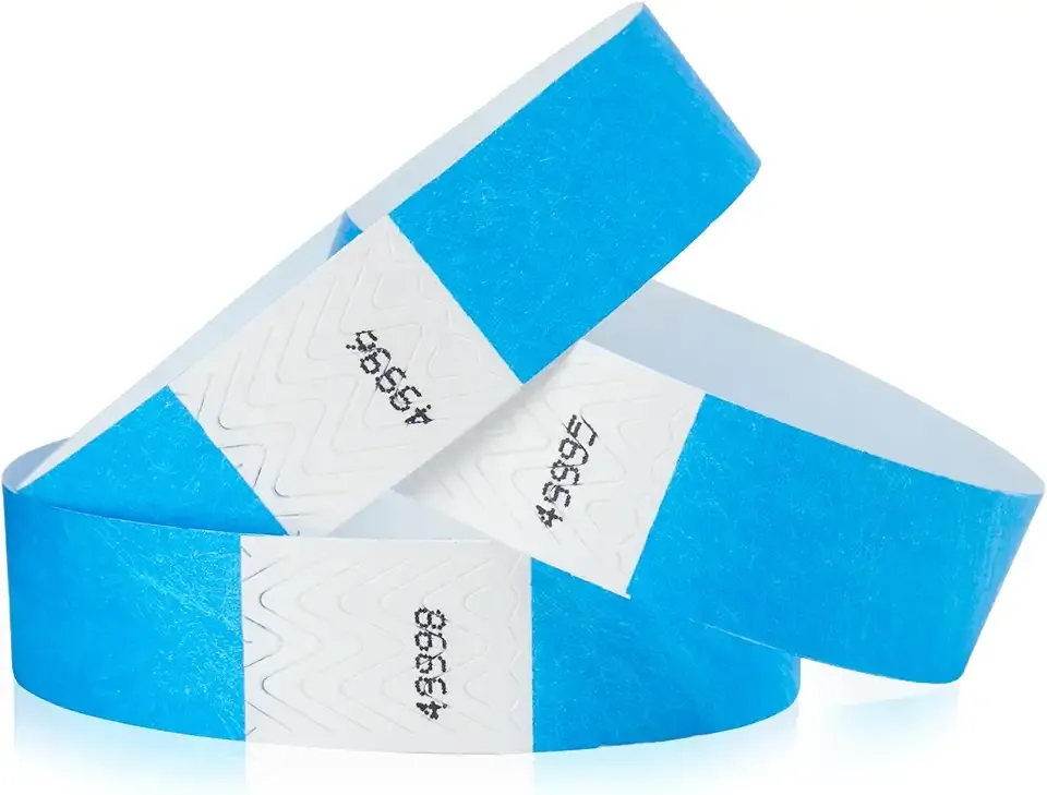 500 WristCo Neon Blue Tyvek Wristbands for Events - Tamper-Proof Design & Fluorescent Color Prevent Reuse Premium-Grade Bracelets for Hospital & Medical ID, Party & VIP Identification