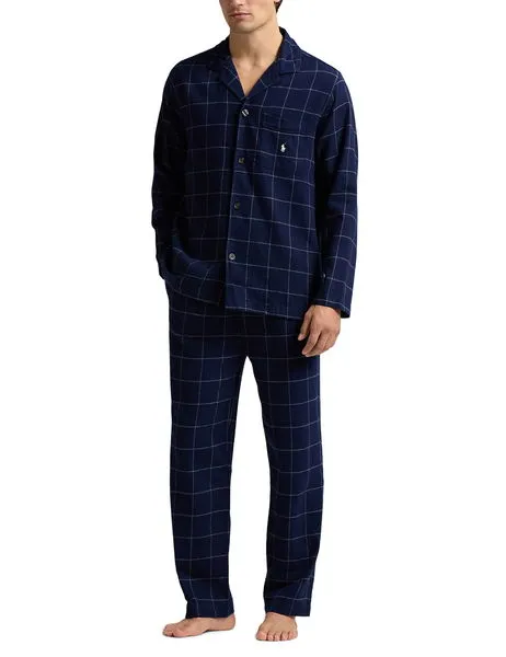 Plaid Flannel Sleep Set Navy