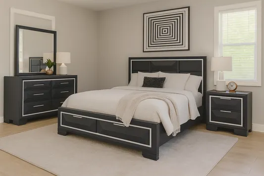 Genoa Charcoal 4pcs Bedroom Set