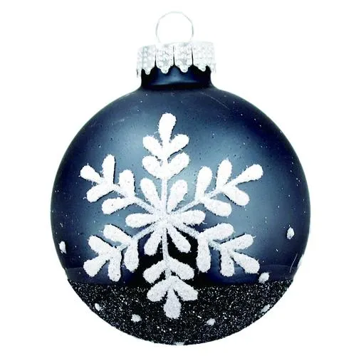 Enchanted Forest® 2.75" Silver with White Snowflake Glass Ornaments - 4 Pack