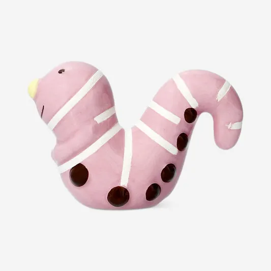 Ceramic caterpillar pot decoration