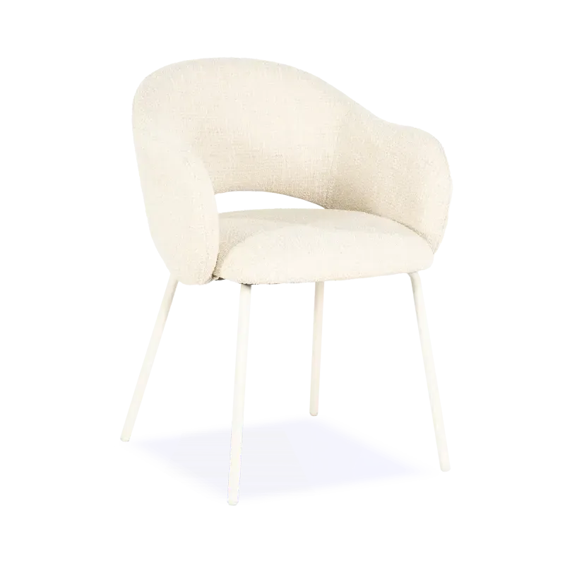 Armstoel Story – stof Tofa Beige– open rug – poot beige