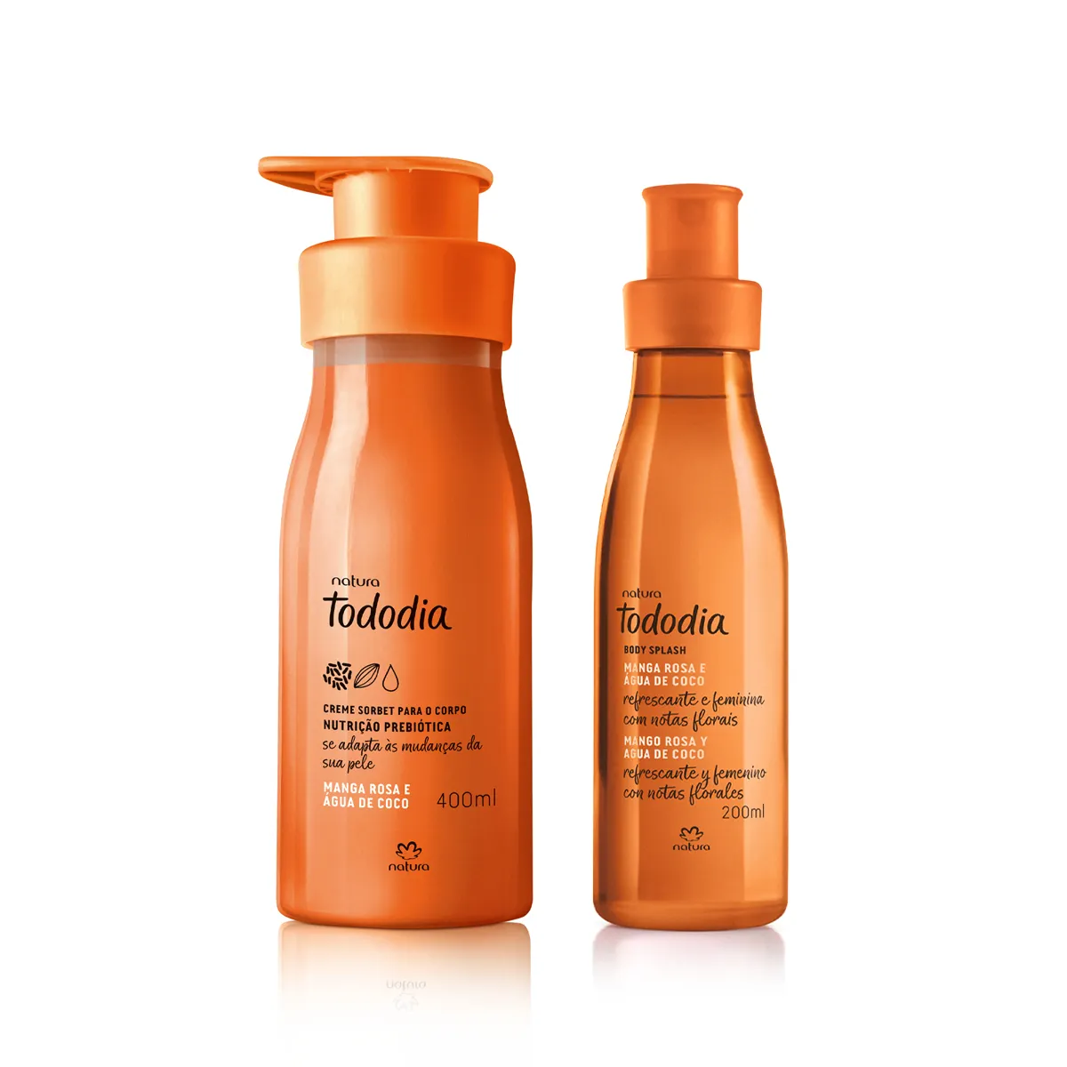 Kit Body Splash e Creme Sorbet Nutritivo Tododia Manga Rosa e Água de Coco