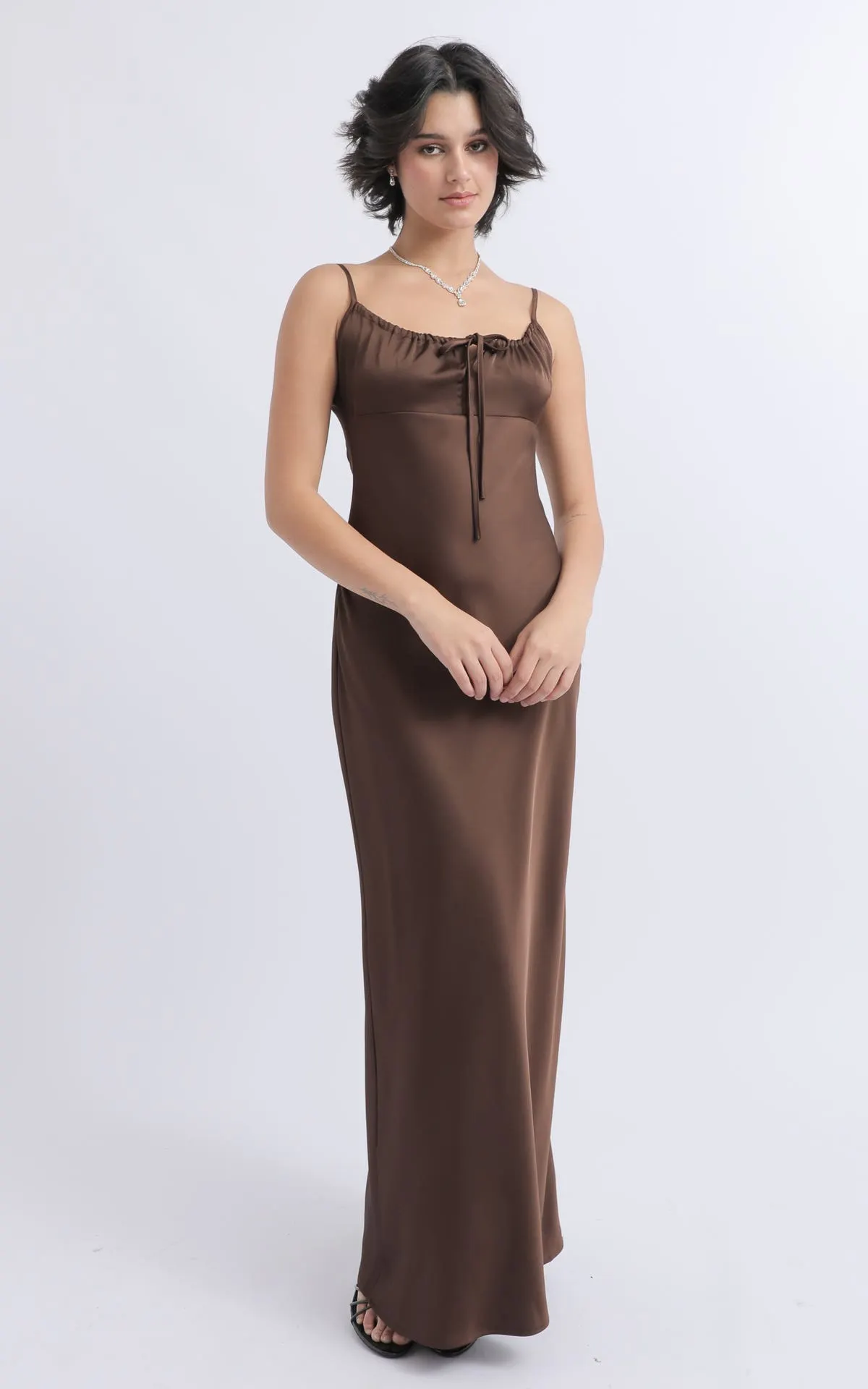 Satin Tie Detail Gown