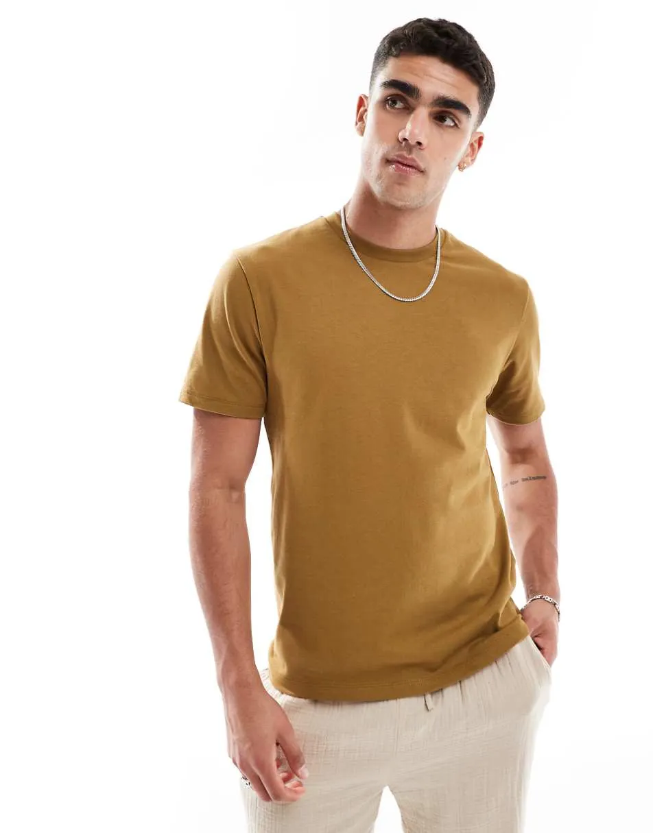 ASOS DESIGN heavyweight t-shirt with crew neck in green