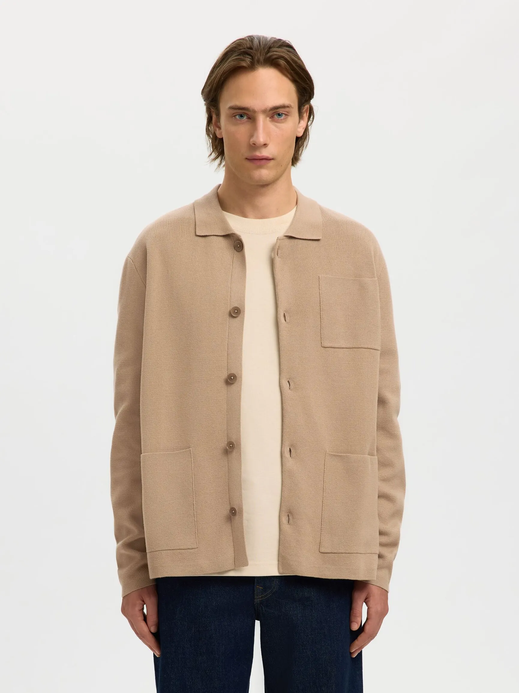 RELAXED FIT STRIKKET CARDIGAN