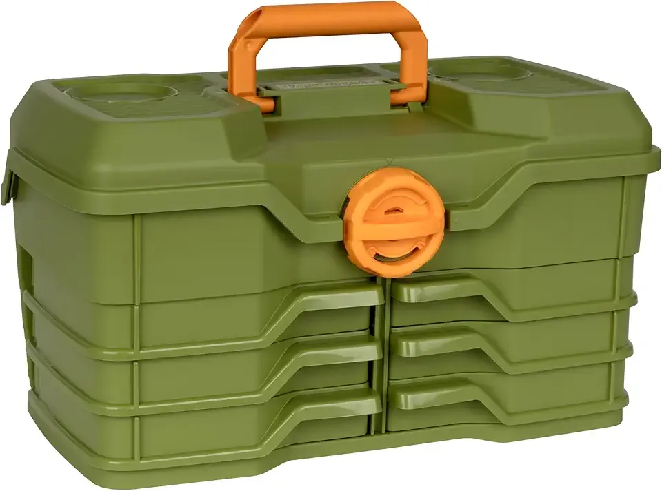 Flambeau Outdoors NextGen 6/0 Large Tackle Box, 6 Pivot Trays, 32 Compartments, Advanced Tackle Storage Organizer, Green
