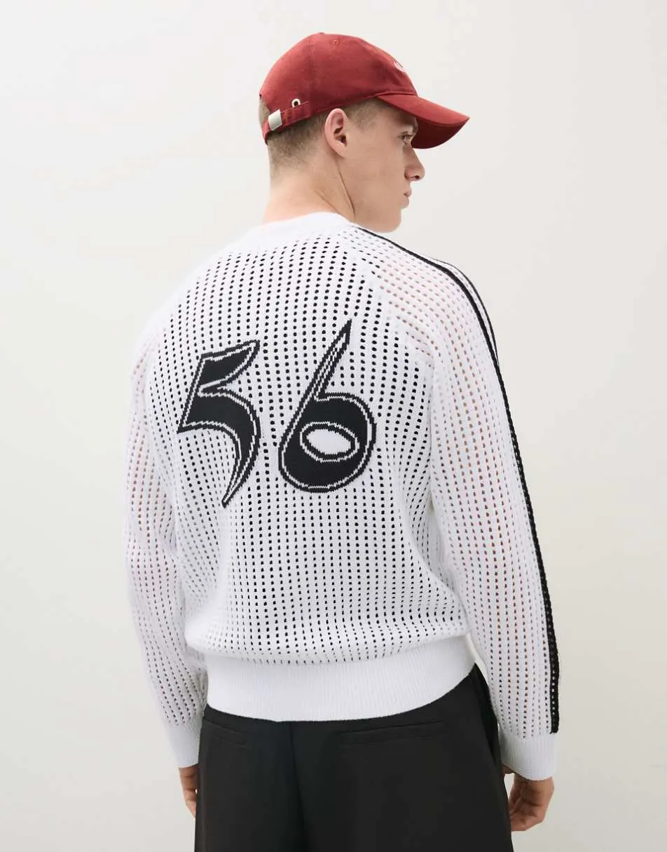 Bershka Retro mesh jacket in white