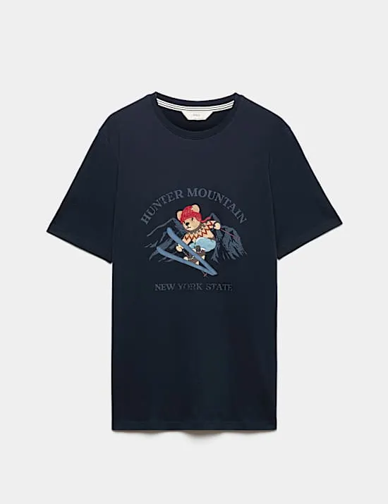 T-Shirt aus reiner Baumwolle mit Spencer Bear™-Grafik