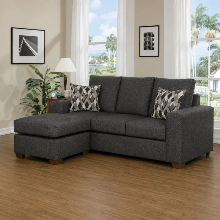 Lagos Reversible Sofa Chaise by Arely Furniture - Black