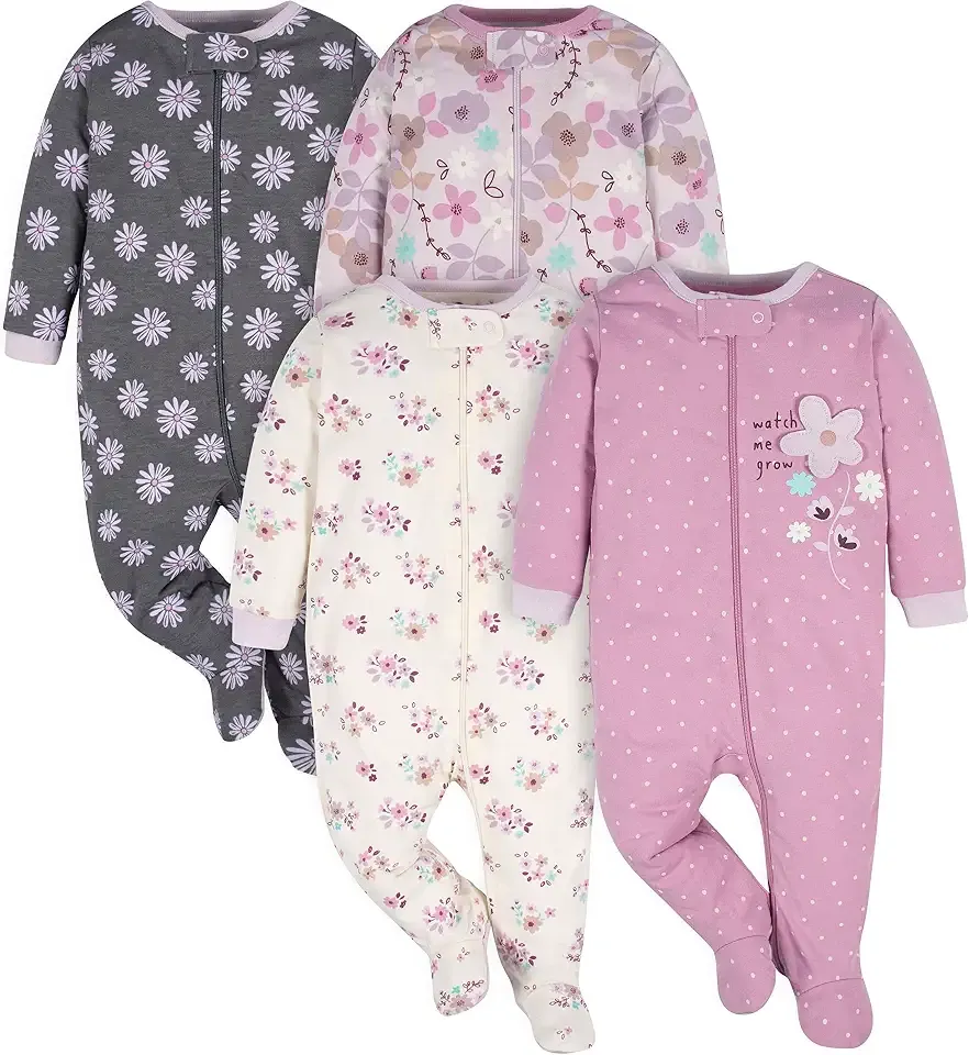 Baby Girls 4-Pack Sleep 'N Play Footie