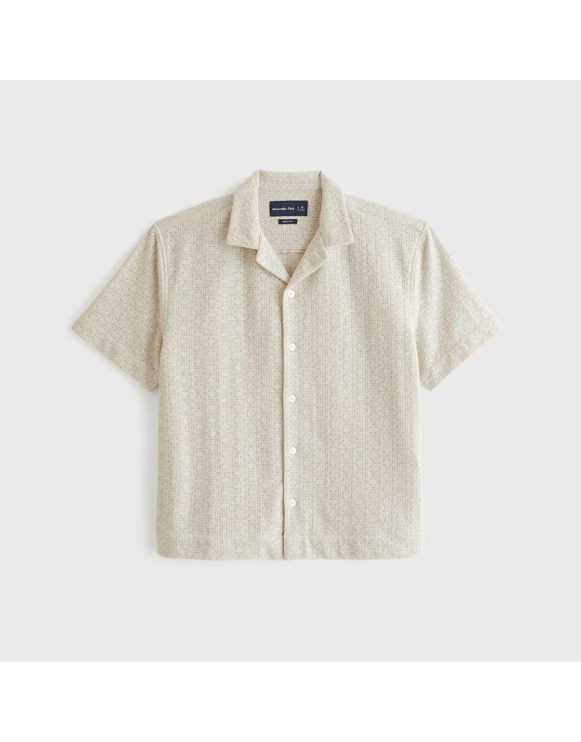 Abercrombie & Fitch Boxy button-up lace shirt in oatmeal