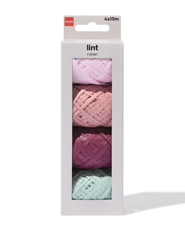 lint 15m raffia floraal - 4 stuks