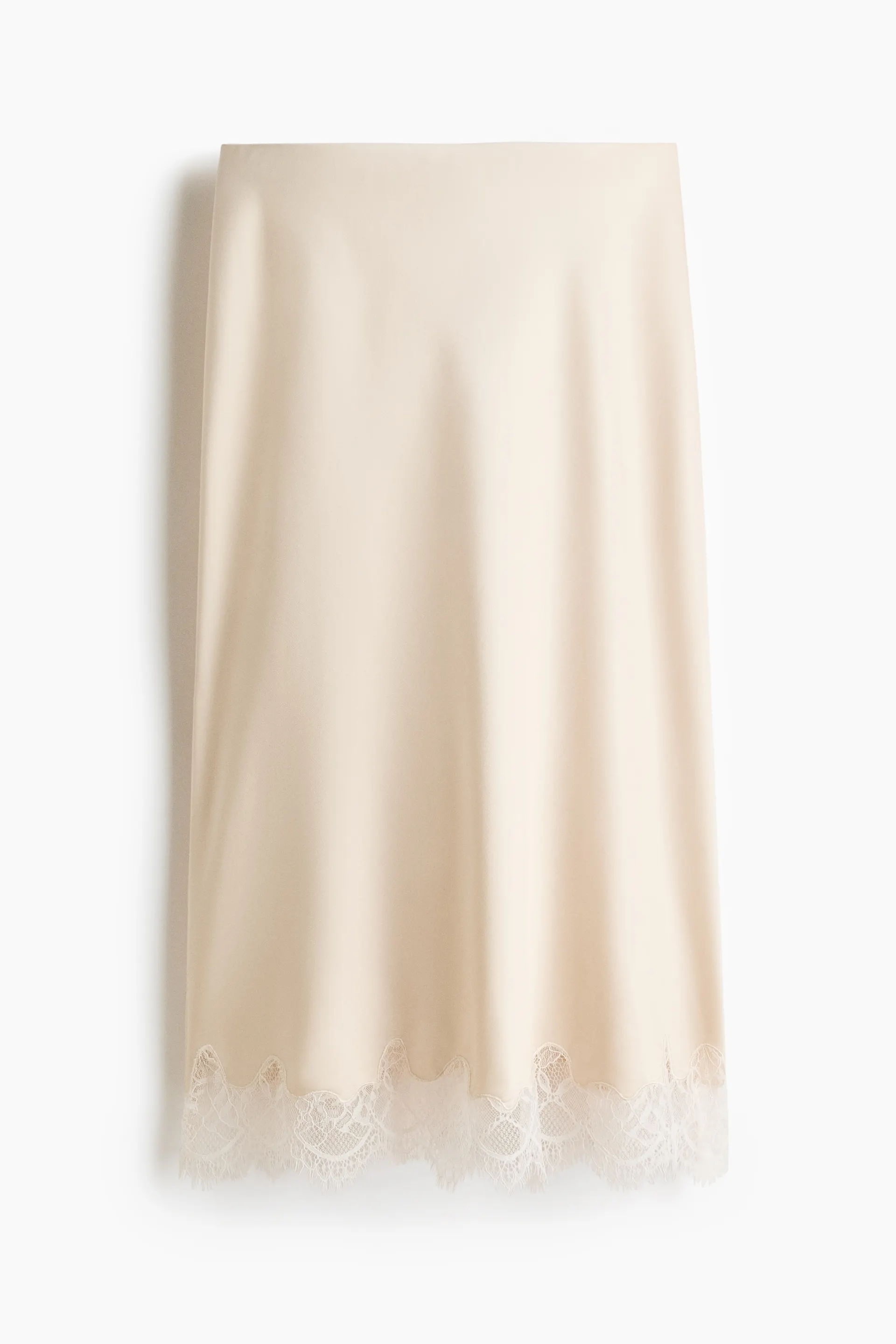 Lace-trimmed slip skirt